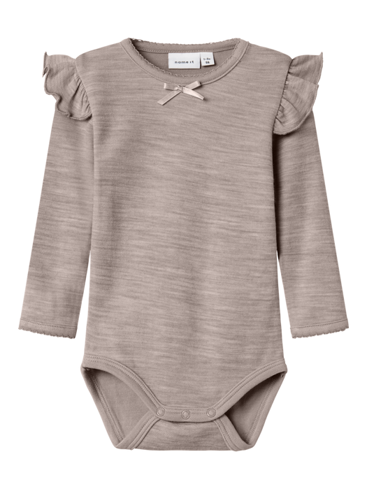 NameIt Baby Wyla ull body Shadow grey