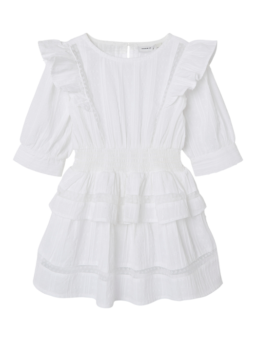 NameIt mini Fatidia kjole Bright White