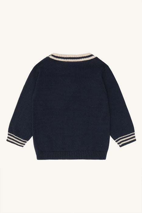 Hust&Claire Pilou strikkegenser Navy
