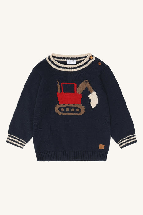 Hust&Claire Pilou strikkegenser Navy