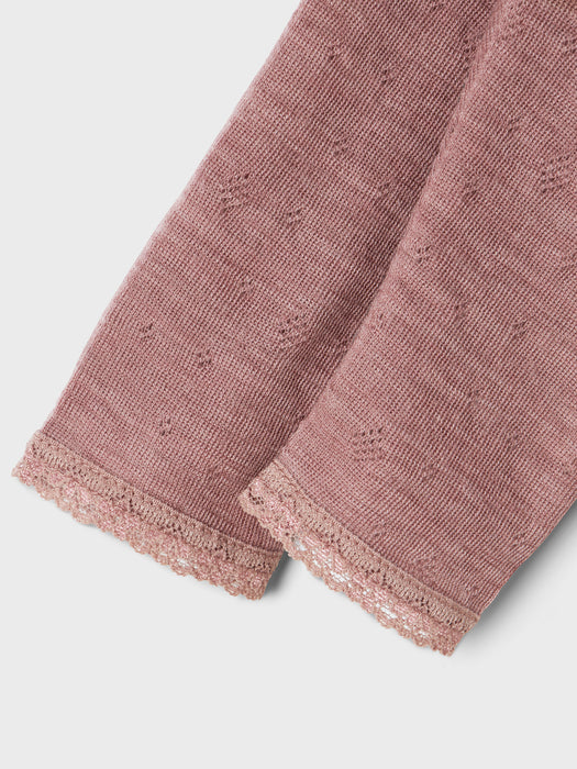 NameIt Baby Wang ull leggings needle Pink Antler