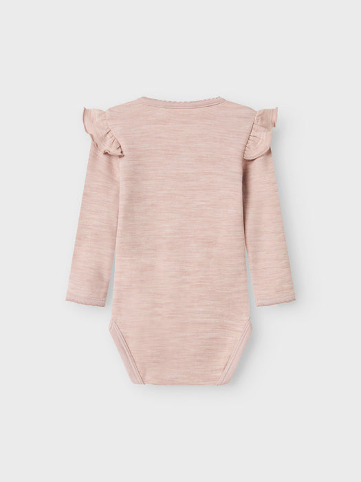 NameIt Baby Wyla ull body Shadow grey pink