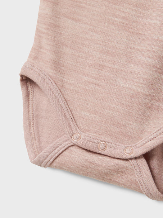 NameIt Baby Wyla ull body Shadow grey pink