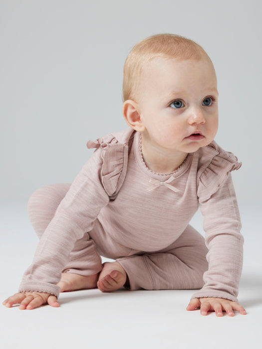 NameIt Baby Wyla ull body Shadow grey pink