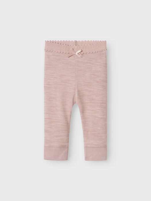 NameIt Baby Wyla ull leggings Shadow grey pink