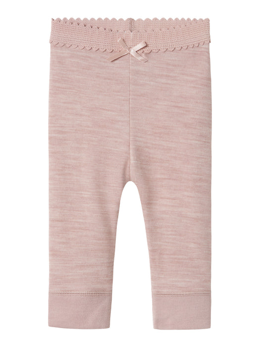 NameIt Baby Wyla ull leggings Shadow grey pink
