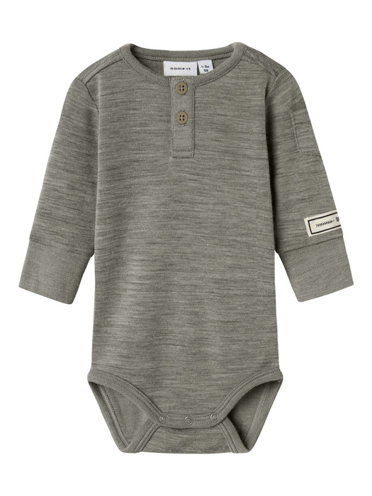 NameIt Baby Wyla ull body Dried sage