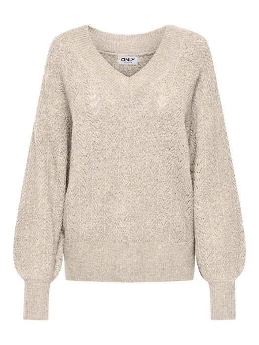 ONLY Lucilla glitter Knit Birch Gold