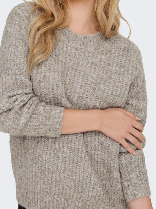 ONLY Maggie life rib Strikkegenser  Brown