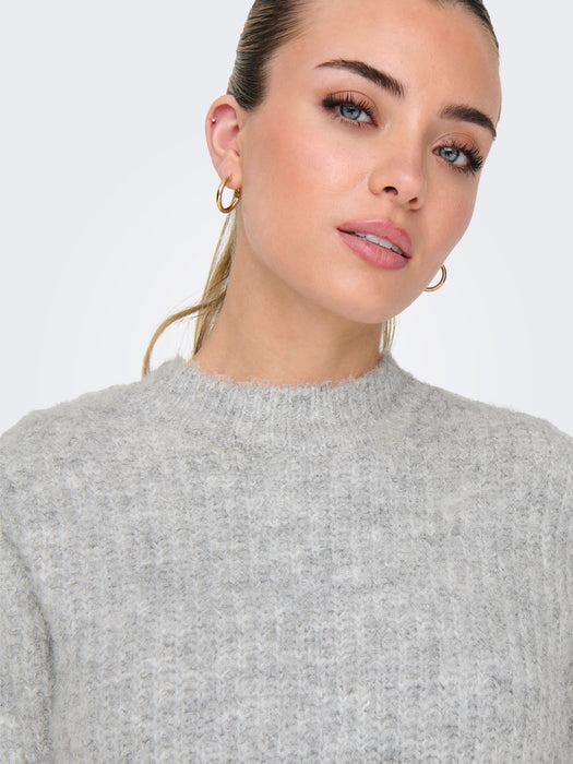 ONLY Maggie life rib Strikkegenser Grey