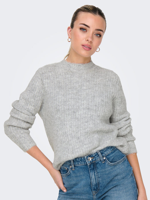 ONLY Maggie life rib Strikkegenser Grey