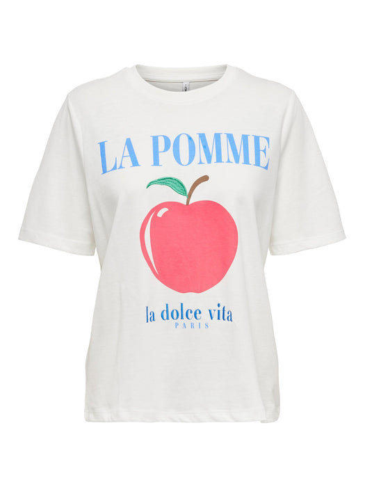 ONLY Bone t shirt La Pomme Cloud dancer