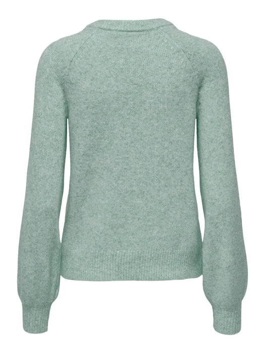 ONLY life Lauren Button knit Aqua gray melange